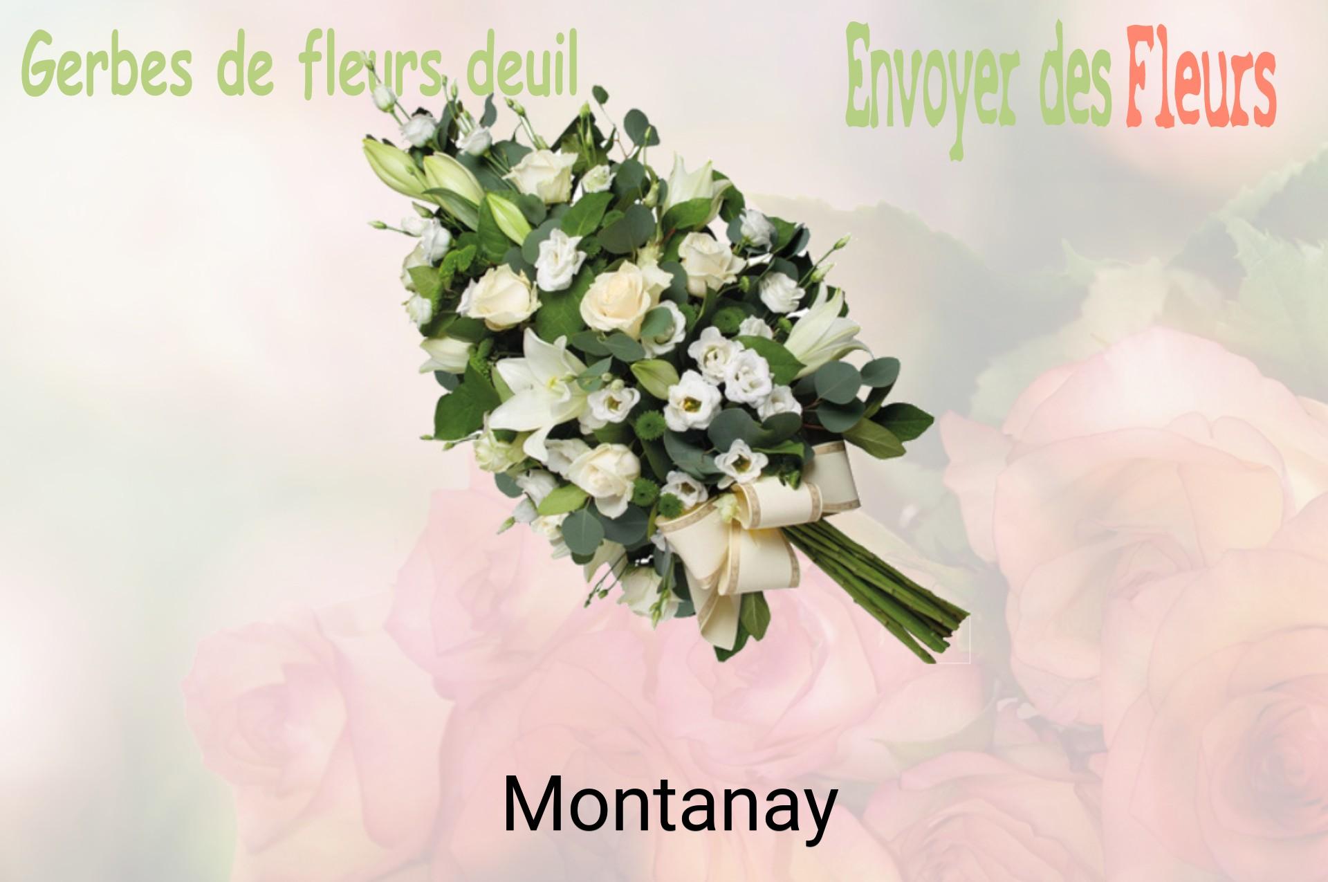Gerbe de fleurs de deuil livrée à Montanay